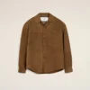 Sovracamicia in pelle marrone