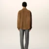 Sovracamicia in pelle marrone