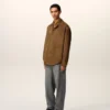 Sovracamicia in pelle marrone