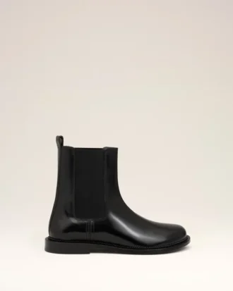 Stivaletti Chelsea con punta anatomica in pelle nera