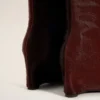 Stivali alti al ginocchio bicolori in pelle bordeaux