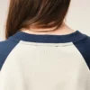 T-shirt Ami de Coeur in cotone bianco e blu con toppa in maglia