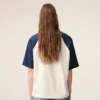 T-shirt Ami de Coeur in cotone bianco e blu con toppa in maglia