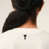 T-shirt Ami Paris in cotone bianco con stampa Heritage
