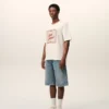 T-shirt Ami Paris in cotone bianco con stampa Heritage
