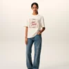 T-shirt Ami Paris in cotone bianco con stampa Heritage