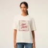 T-shirt Ami Paris in cotone bianco con stampa Heritage