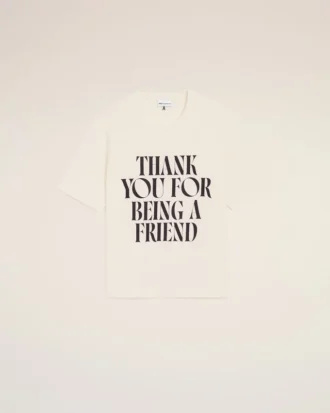 T-shirt bianca in cotone con stampa distintiva