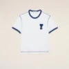 T-shirt bianco Ami de Coeur con toppa in maglia di cotone