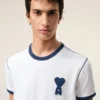 T-shirt bianco Ami de Coeur con toppa in maglia di cotone