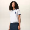 T-shirt bianco Ami de Coeur con toppa in maglia di cotone