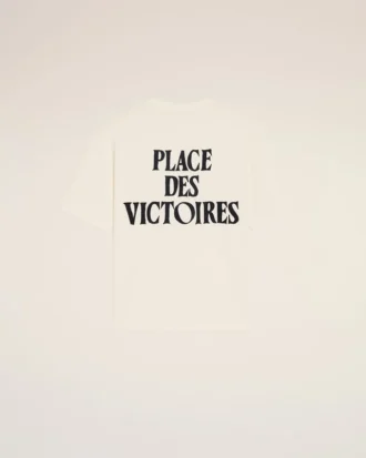 T-shirt bianco in cotone con stampa Place Des Victoires