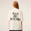 T-shirt bianco in cotone con stampa Place Des Victoires