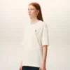 T-shirt bianco in cotone con stampa Place Des Victoires