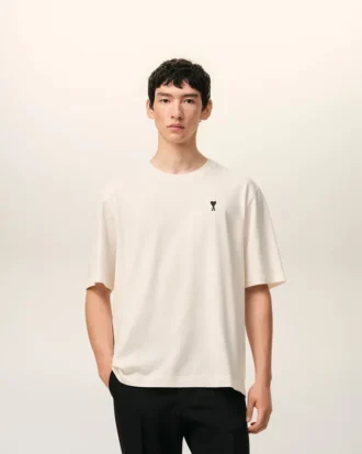T-shirt bianco in cotone con stampa Place Des Victoires