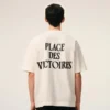 T-shirt bianco in cotone con stampa Place Des Victoires