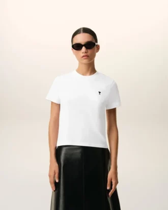 T-shirt corta Ami de Coeur in cotone bianco