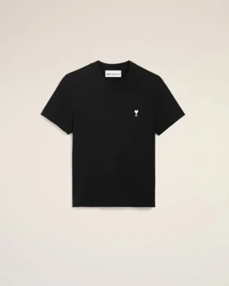 T-shirt corta in cotone nero Ami de Coeur