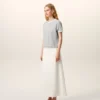 T-shirt grigia in cotone Ami Paris con toppa lavorata a maglia