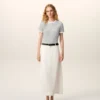T-shirt grigia in cotone Ami Paris con toppa lavorata a maglia