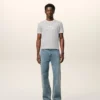 T-shirt grigia in cotone Ami Paris con toppa lavorata a maglia