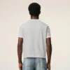 T-shirt grigia in cotone Ami Paris con toppa lavorata a maglia