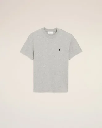 T-shirt grigia in cotone con dettagli a contrasto ADC