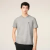 T-shirt grigia in cotone con dettagli a contrasto ADC