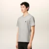 T-shirt grigia in cotone con dettagli a contrasto ADC