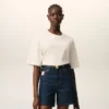 T-Shirt in cotone bianco Ami de Coeur con stampa in rilievo T-Shirt in cotone bianco Ami de Coeur con stampa in rilievo