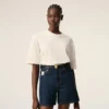 T-Shirt in cotone bianco Ami de Coeur con stampa in rilievo T-Shirt in cotone bianco Ami de Coeur con stampa in rilievo
