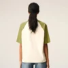 T-shirt in cotone bianco e verde con toppa Ami de Coeur lavorata a maglia