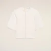 Top aderente a maniche corte in cotone bianco Top aderente a maniche corte in cotone bianco
